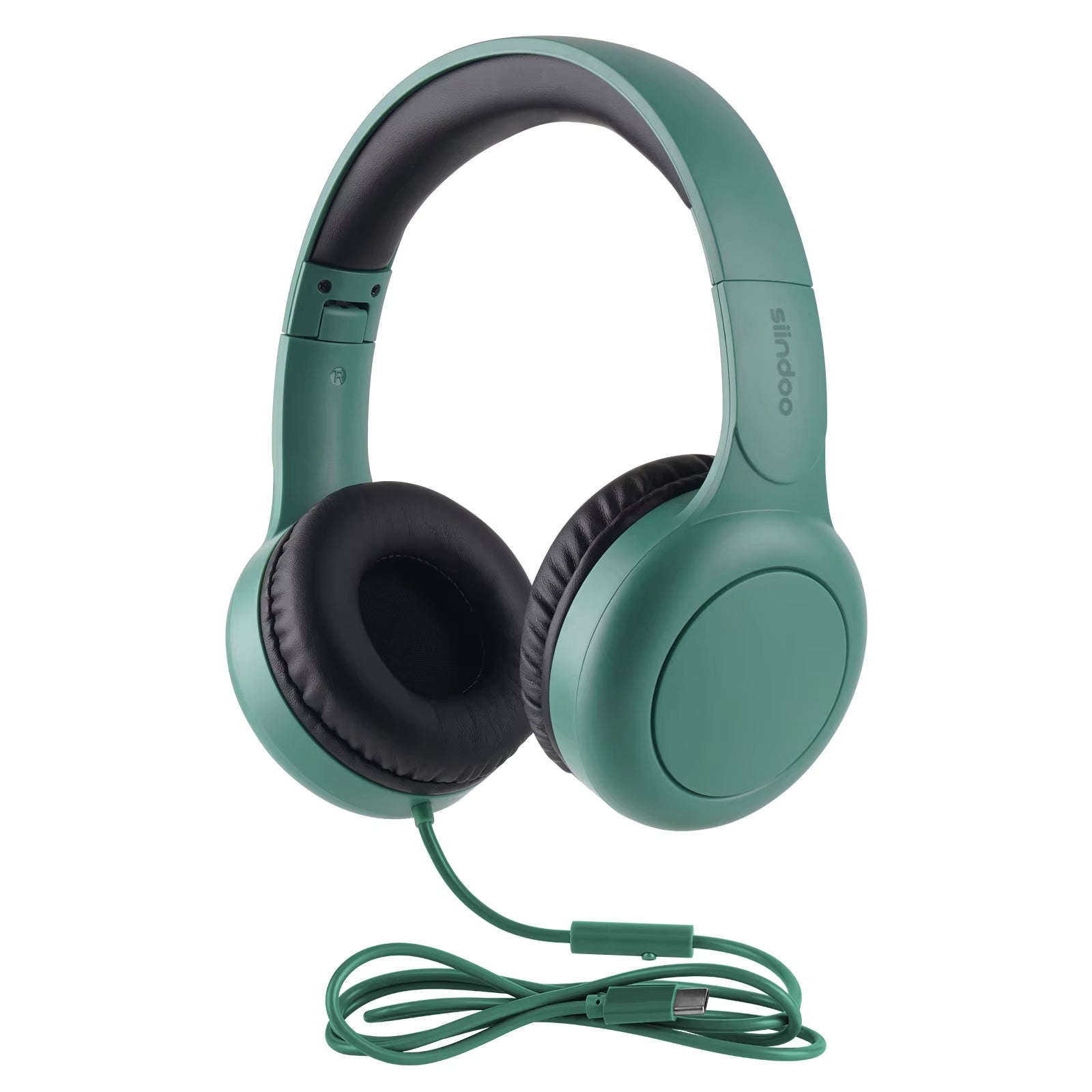 926B-W On-Ear Headphones with Microphone with 1.45M-Tangle-Free Nylon Line Type C Plug Foldable Portable Wired Headphone