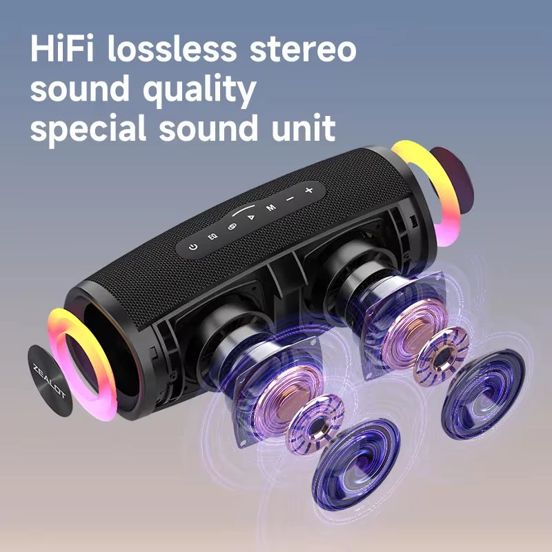 -S56 Bluetooth Speaker 40W Output Power Bluetooth Speaker with Excellent Bass Performace IPX6 Waterproof Camping Outdoor