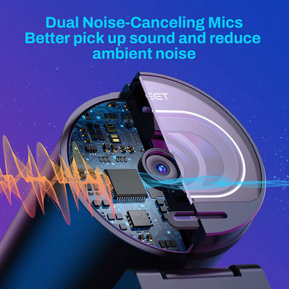 Webcam 4K Streaming Web Camera 1080P 60FPS  S600 USB Computer/Laptop Camera with Dual Mics for Gaming/Youtube/Video Calling