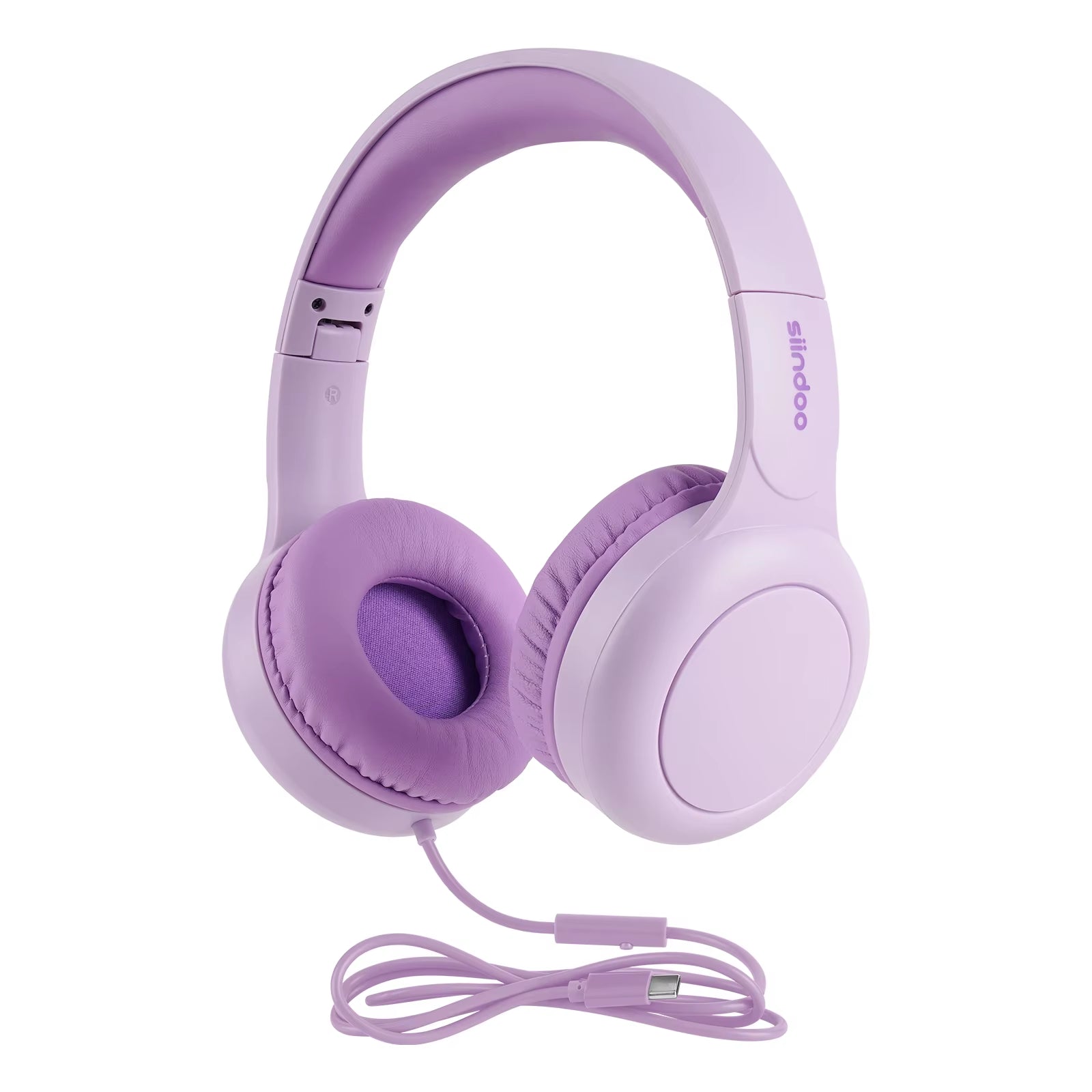 926B-W On-Ear Headphones with Microphone with 1.45M-Tangle-Free Nylon Line Type C Plug Foldable Portable Wired Headphone