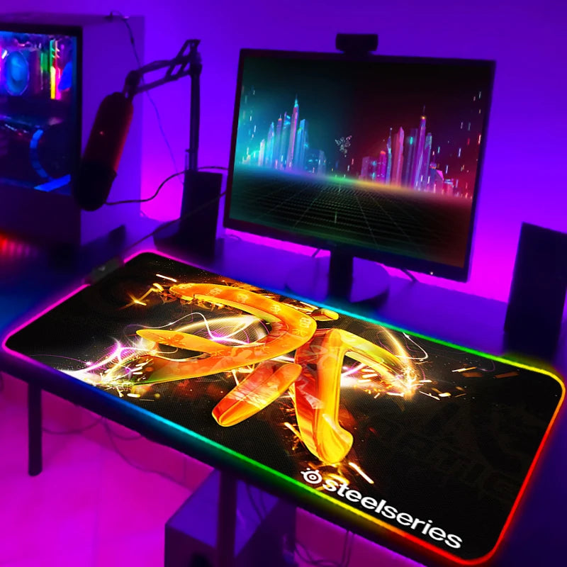 Rgb Mouse Pad Xxl Steelseries Laptop Mat Gaming Mousepad Backlit Keyboard Gamer Girl Table Pads Deskpad Mausepad Cs Go