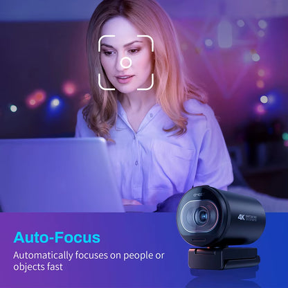 Webcam 4K Streaming Web Camera 1080P 60FPS  S600 USB Computer/Laptop Camera with Dual Mics for Gaming/Youtube/Video Calling