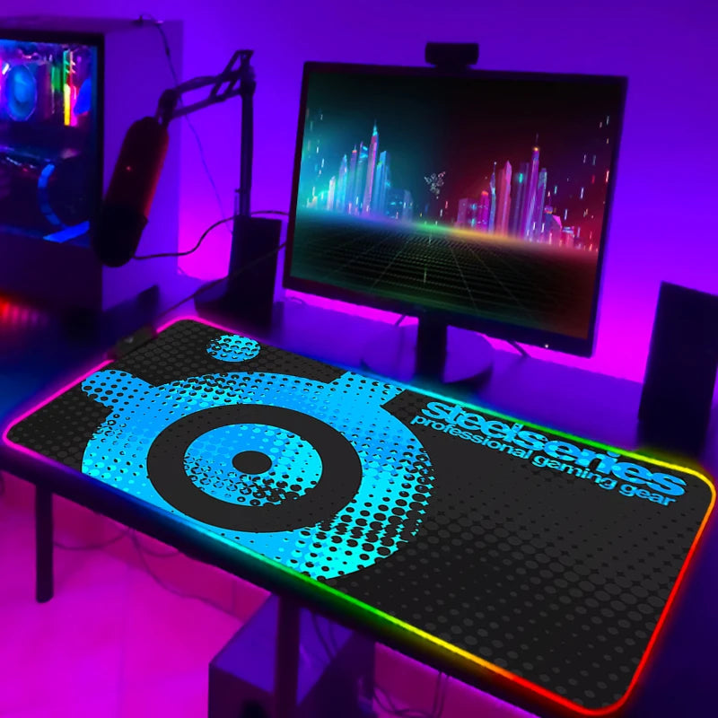 Rgb Mouse Pad Xxl Steelseries Laptop Mat Gaming Mousepad Backlit Keyboard Gamer Girl Table Pads Deskpad Mausepad Cs Go
